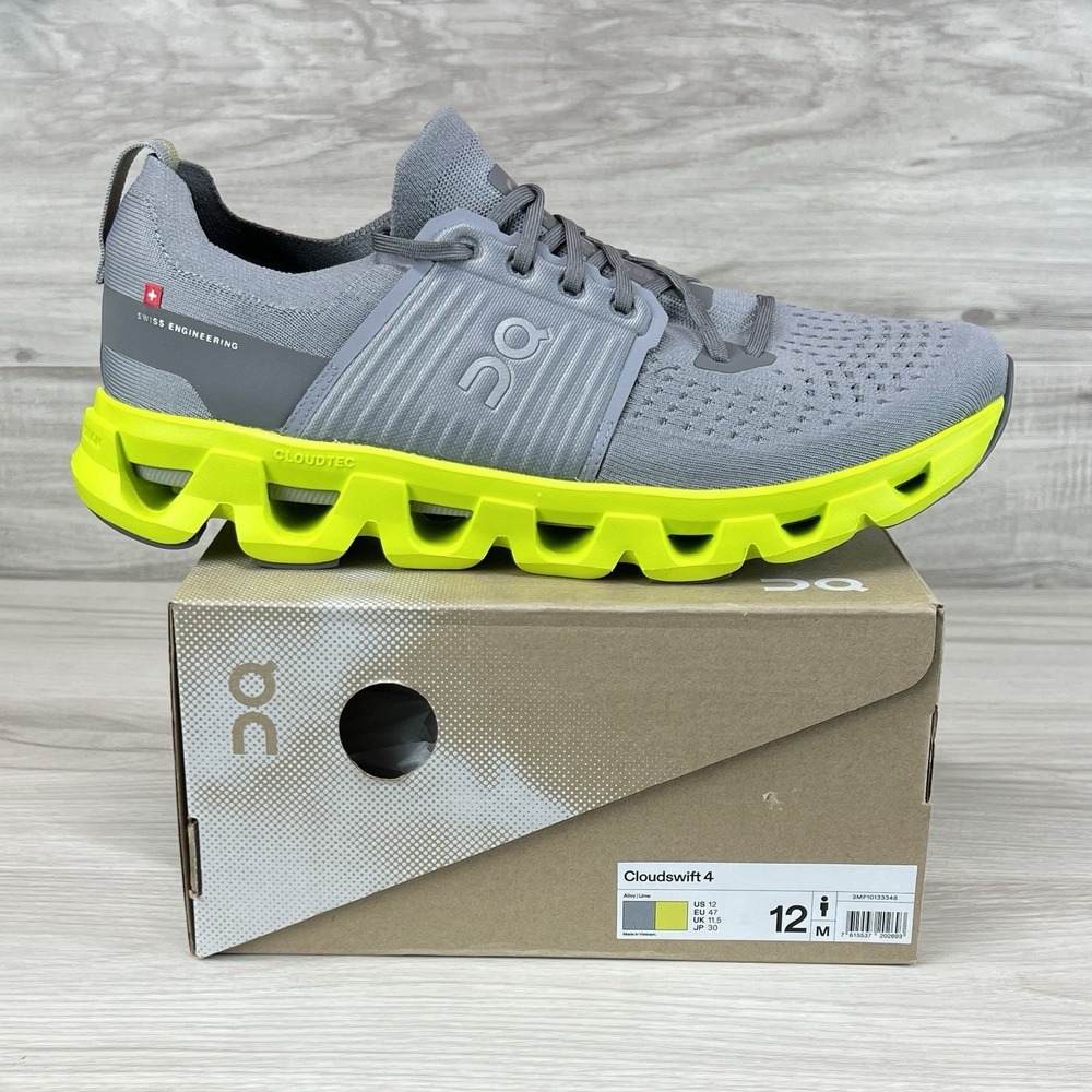 New On Cloudswift 4 Shoes 3MF10133348 Alloy Lime Running Sneakers Mens Sz 12
